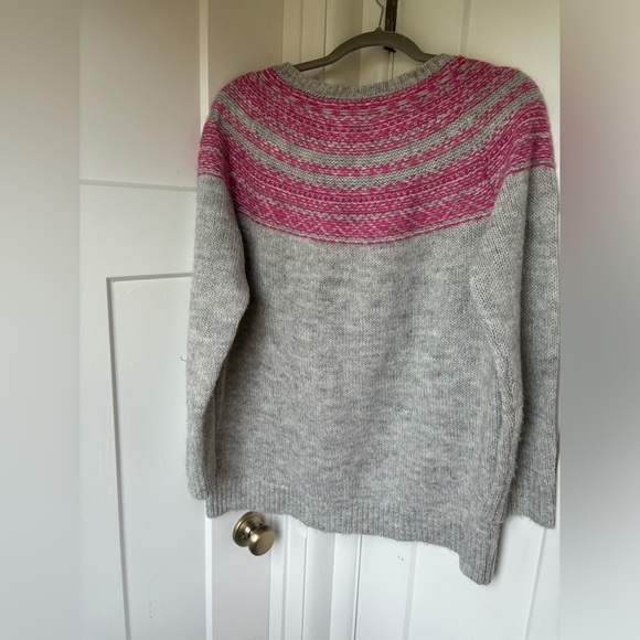 LOFT neon pink fair isle sweater - Picture 3 of 3